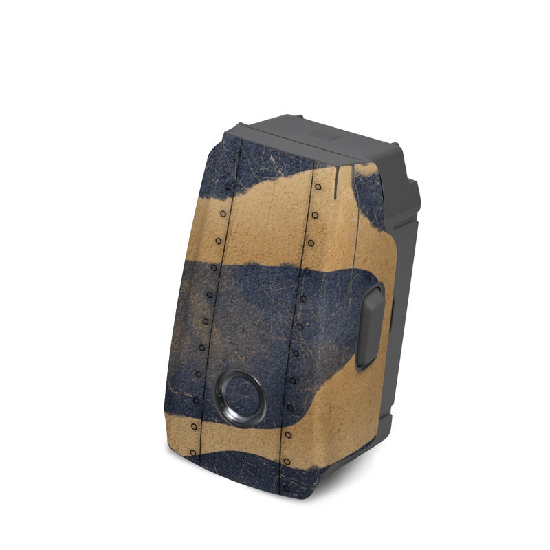 DJI Mavic 2 Battery Skin design of Art, Painting, Pattern, Font, Landscape, Dune, Illustration, Aeolian landform, Sand, Visual arts, with blue, brown colors