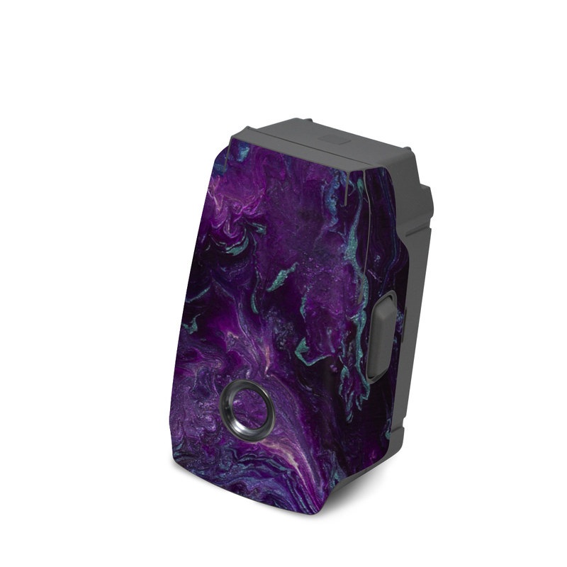 DJI Mavic 2 Battery Skin design of Blue, Purple, Violet, Water, Turquoise, Aqua, Pink, Magenta, Teal, Electric blue, with blue, purple, black colors