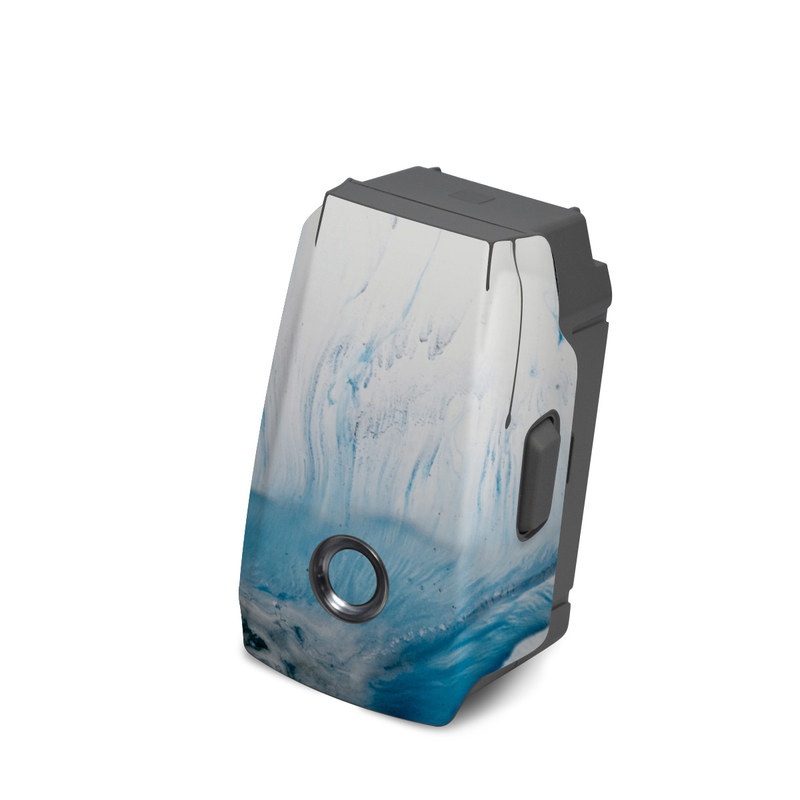 DJI Mavic 2 Battery Skin design of Glacial landform, Blue, Water, Glacier, Sky, Arctic, Ice cap, Watercolor paint, Drawing, Art, with white, blue, black colors
