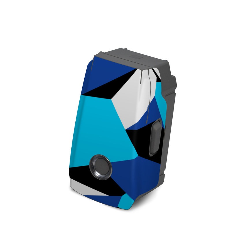 DJI Mavic 2 Battery Skin design of Blue, Pattern, Turquoise, Cobalt blue, Teal, Design, Electric blue, Graphic design, Triangle, Font, with blue, white, black colors