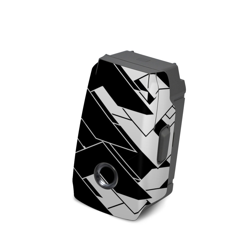 DJI Mavic 2 Battery Skin design of Pattern, Black, Black-and-white, Monochrome, Monochrome photography, Line, Design, Parallel, Font, with black, white colors
