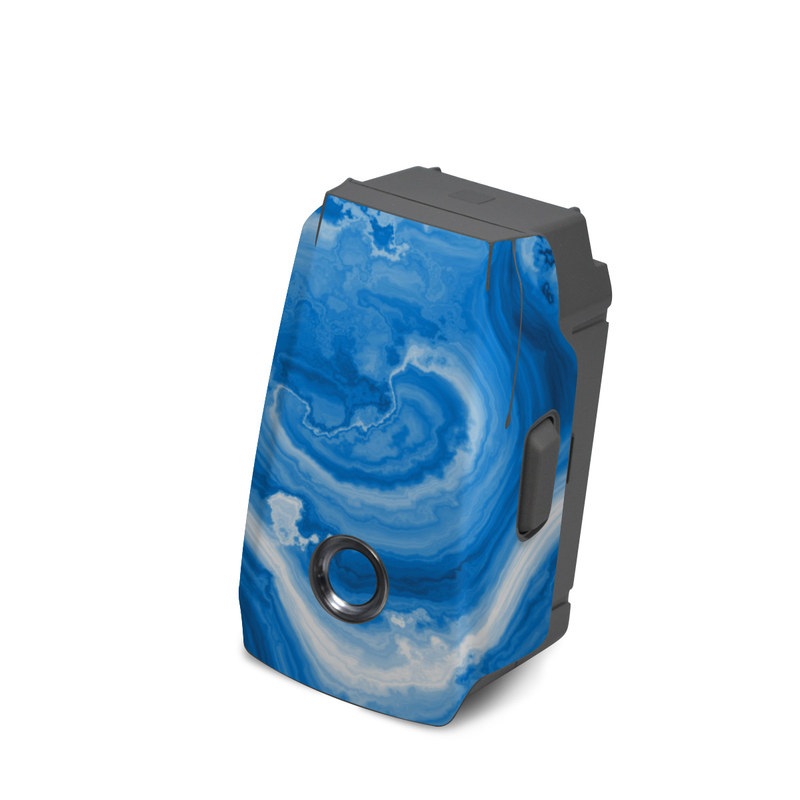 DJI Mavic 2 Battery Skin design of Blue, Water, Aqua, Azure, Turquoise, Pattern, Liquid, Wave, Electric blue, Design, with blue, white, black colors