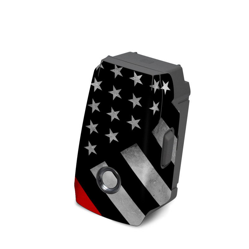 DJI Mavic 2 Battery Skin design of Flag of the united states, Flag, Line, Black-and-white, Pattern, Flag Day (USA), Veterans day, Independence day, Memorial day, with black, white, gray, red colors