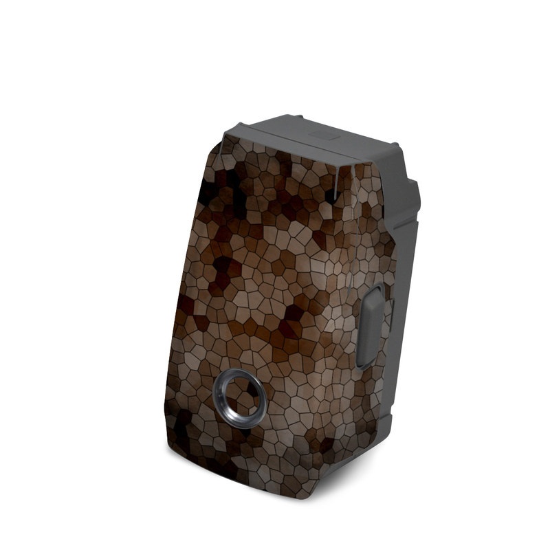 DJI Mavic 2 Battery Skin design of Brown, Design, Soil, Pattern, Rock, Rust, Granite, Metal, with black, white, gray, brown colors