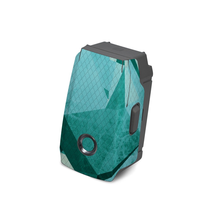 DJI Mavic 2 Battery Skin design of Aqua, Blue, Pattern, Turquoise, Illustration, Teal, Design, Line, Graphic design, with blue colors