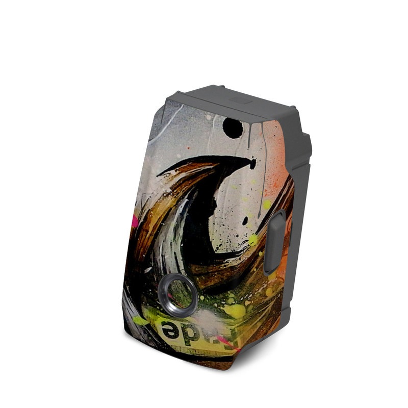 DJI Mavic 2 Battery Skin design of Graphic design, Fractal art, Art, Illustration, Design, Graphics, Cg artwork, Font, Visual arts, Pattern, with black, gray, red, green, purple, blue colors