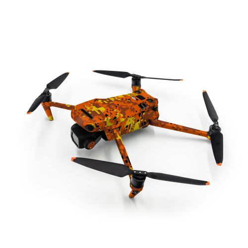 Digital Orange Camo DJI Mavic 3 Skin