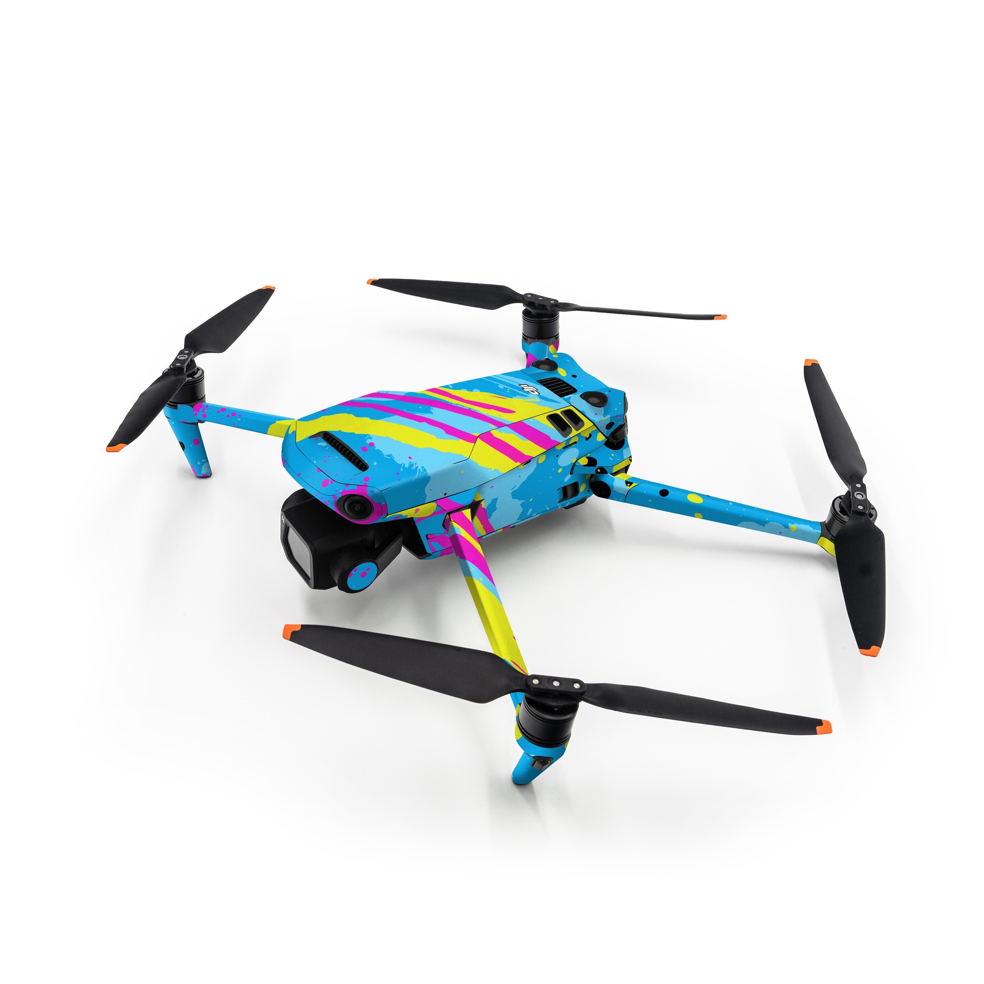 DJI Mavic 3 Skin design of Blue, Colorfulness, Graphic design, Pattern, Water, Line, Design, Graphics, Illustration, Visual arts, with blue, black, yellow, pink colors