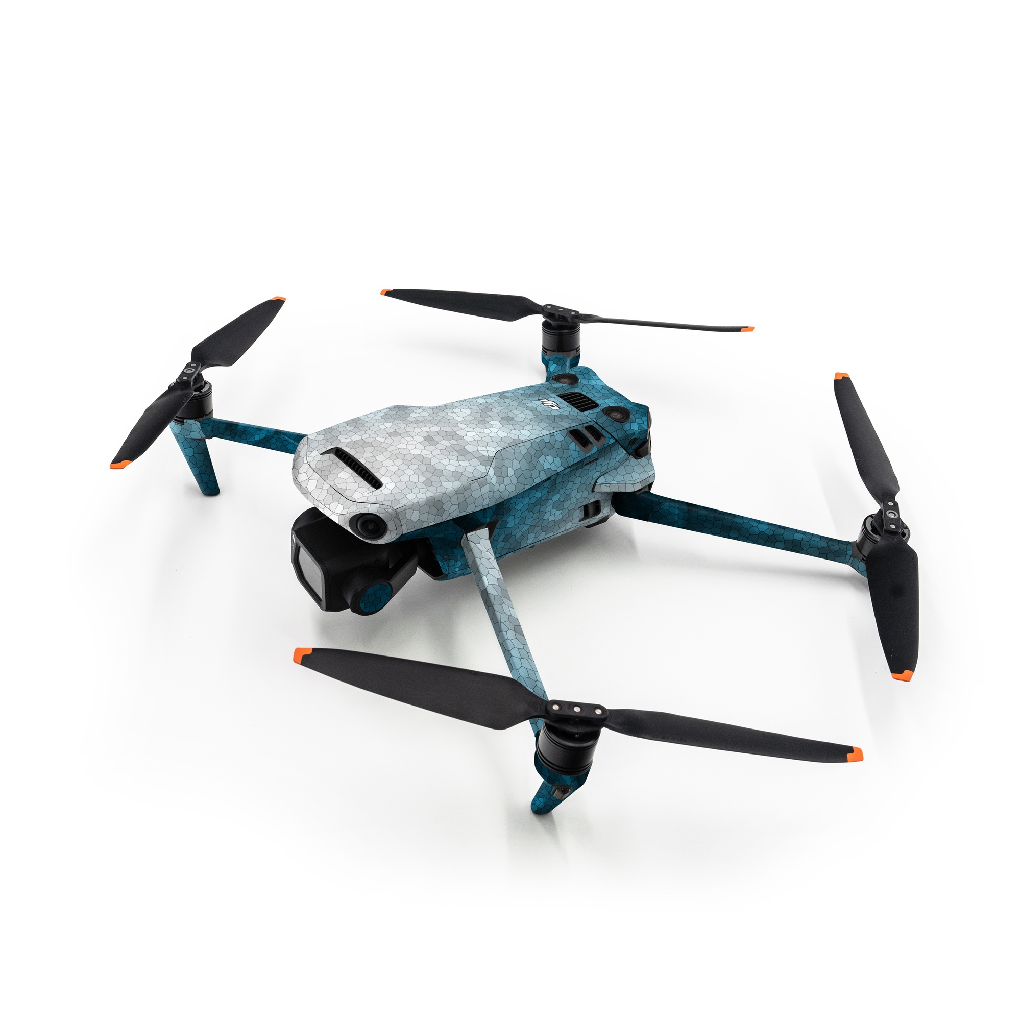 DJI Mavic 3 Skin design of Blue, Aqua, Turquoise, Green, Water, Teal, Sky, Azure, Pattern, Atmosphere with blue, white, gray colors