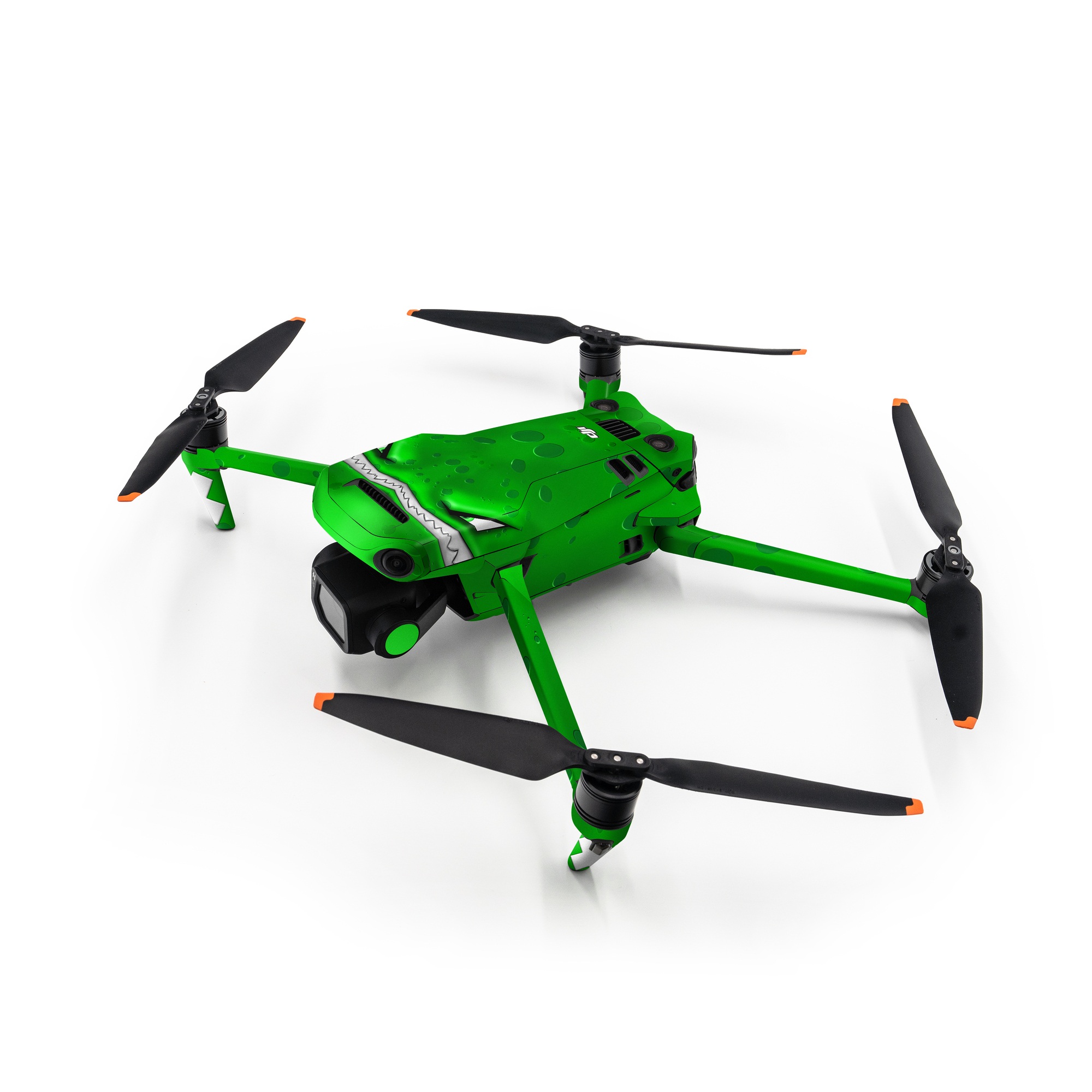 DJI Mavic 3 Skin design of Green, Font, Animation, Logo, Graphics, Games with green, white colors