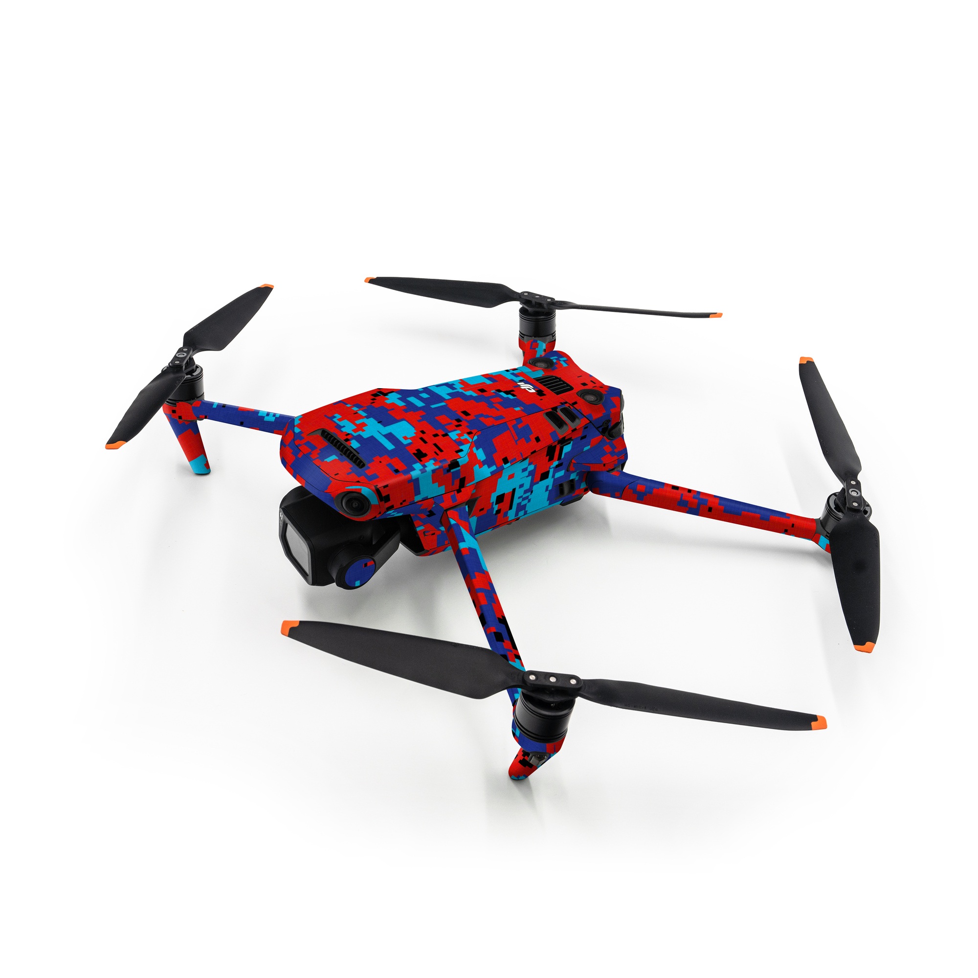 DJI Mavic 3 Skin design of Blue, Red, Pattern, Textile, Electric blue, with blue, red colors