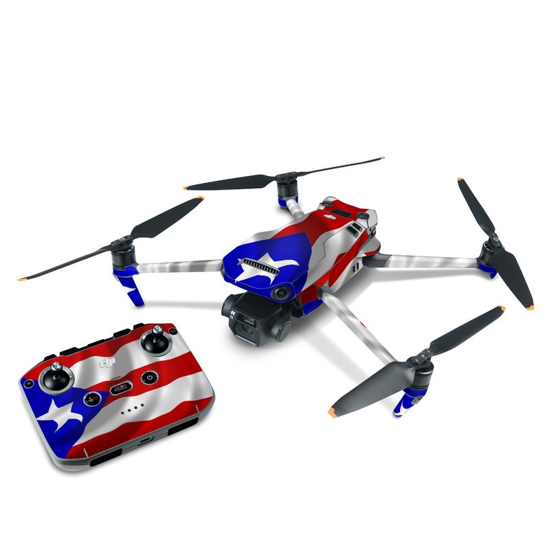 DJI Mavic 3 Skin design of Flag, Flag of the united states, Flag Day (USA), Veterans day, Independence day with red, blue, white colors