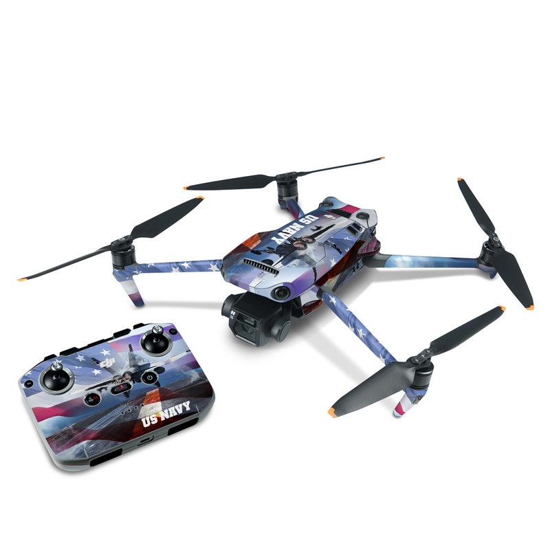 DJI Mavic 3 Skin design of Airplane, Aircraft, Aviation, Vehicle, Airline, Aerospace engineering, Air travel, Air force, Sky, Flight, with gray, black, blue, purple colors