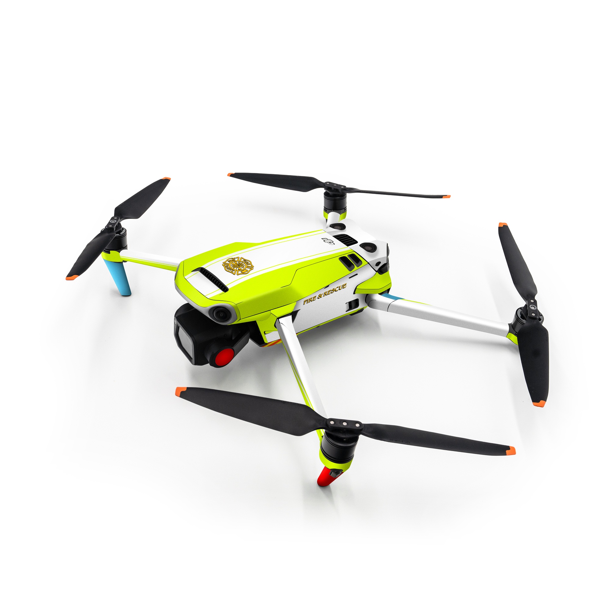 DJI Mavic 3 Skin design of Yellow, Line, Font, Military rank with white, green, red, yellow colors
