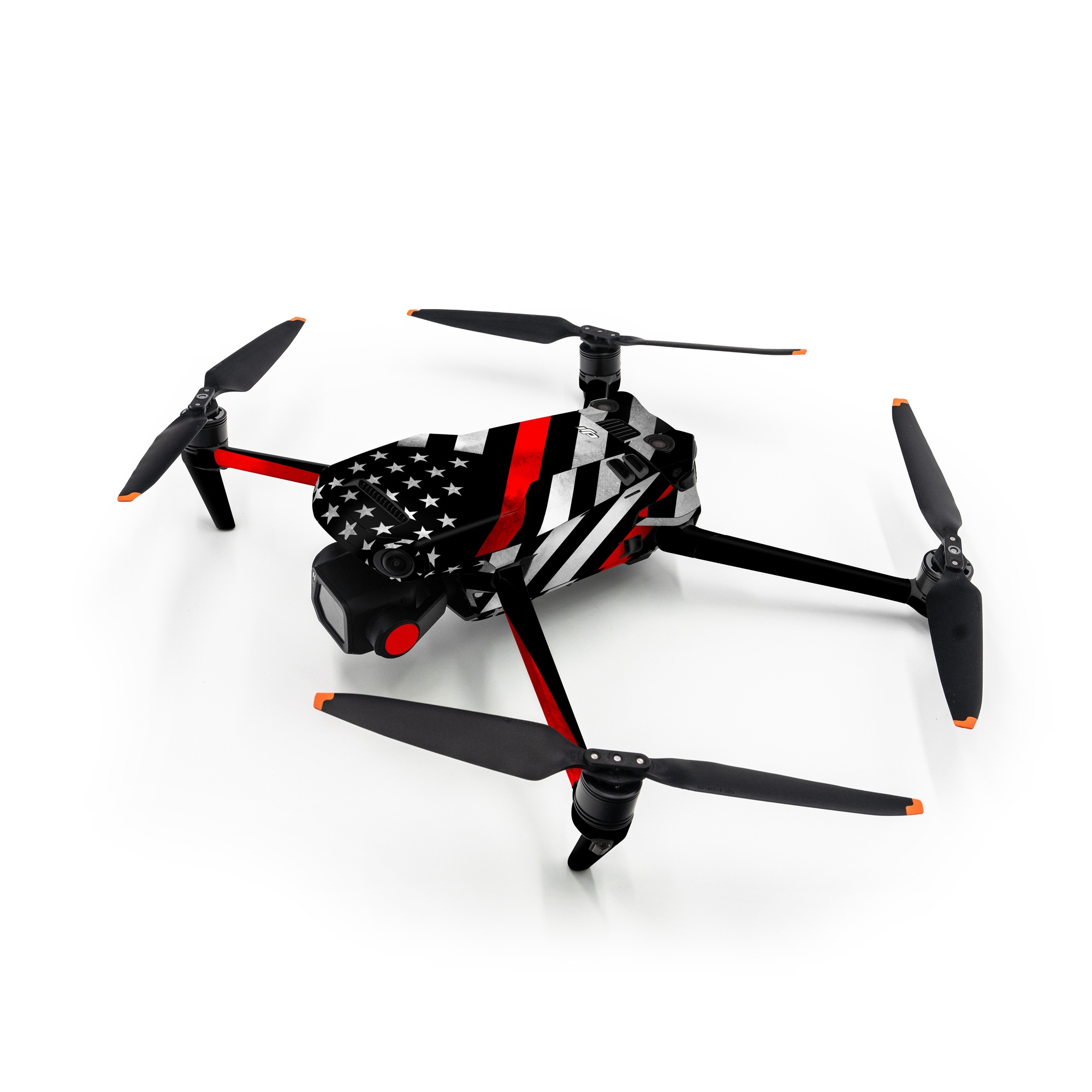 DJI Mavic 3 Skin design of Flag of the united states, Flag, Line, Black-and-white, Pattern, Flag Day (USA), Veterans day, Independence day, Memorial day, with black, white, gray, red colors