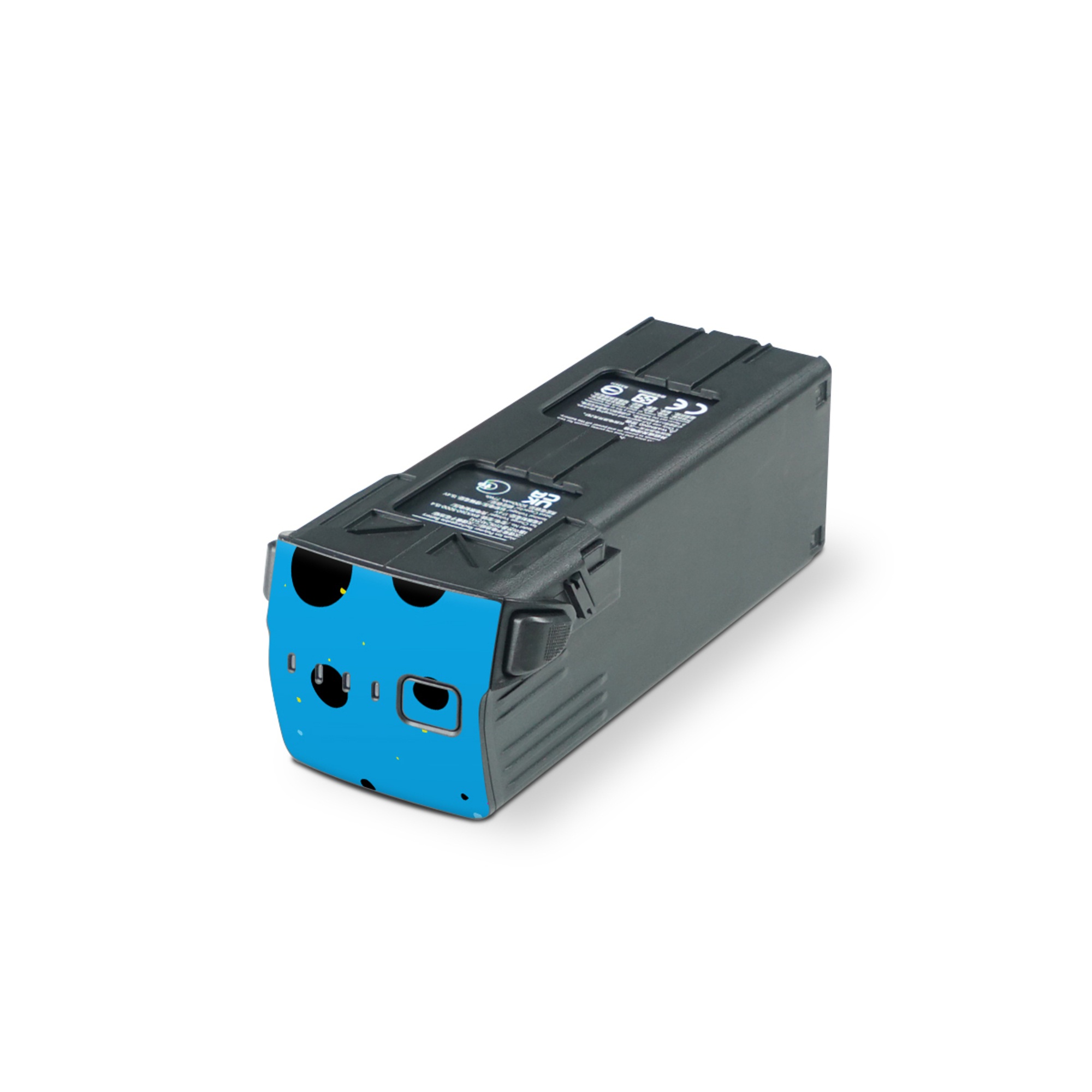 DJI Mavic 3 Battery Skin design of Blue, Colorfulness, Graphic design, Pattern, Water, Line, Design, Graphics, Illustration, Visual arts, with blue, black, yellow, pink colors