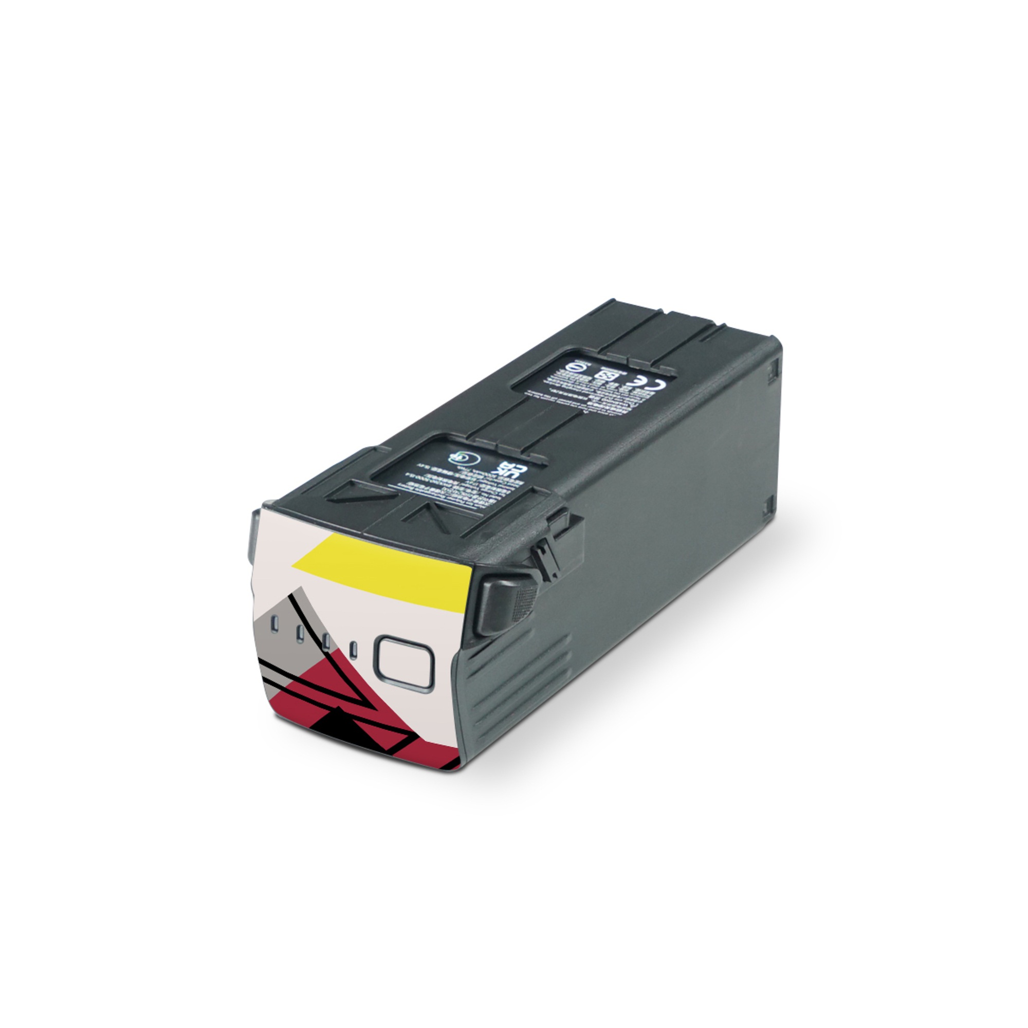 DJI Mavic 3 Battery Skin design of Pattern, Graphic design, Line, Design, Triangle, Font, Illustration, Magenta, Visual arts, with yellow, blue, white, black, red, pink colors