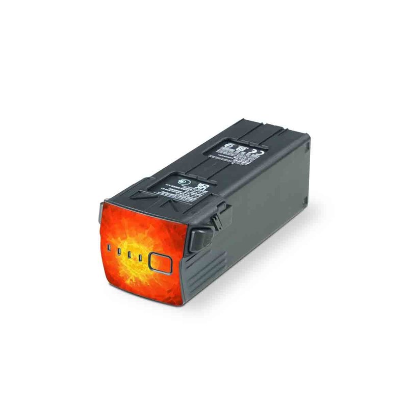 DJI Mavic 3 Battery Skin design of Red, Fractal art, Light, Circle, Design, Art, Graphics, Symmetry, Pattern, Space, with black, red colors