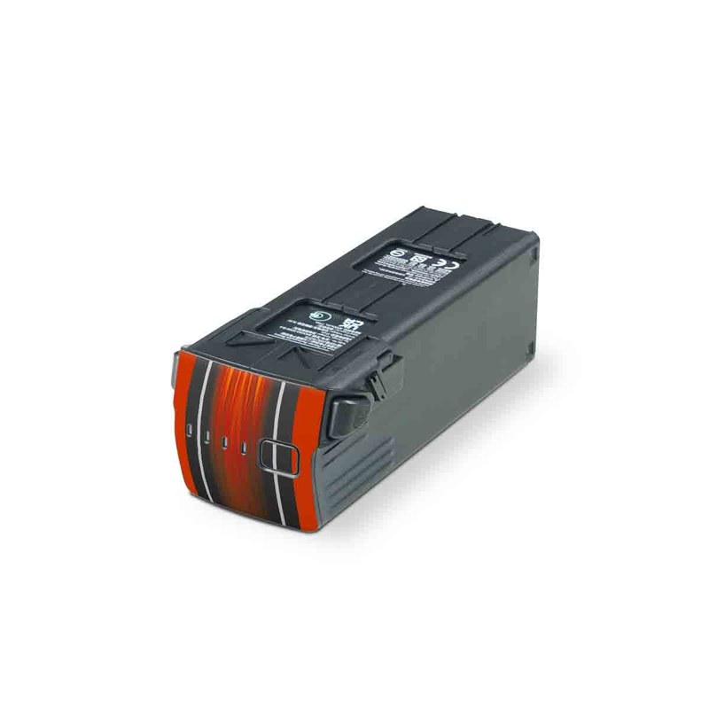 DJI Mavic 3 Battery Skin design of Orange, Red, Line, Material property, Rectangle, Automotive lighting, with red, black, orange, gray colors