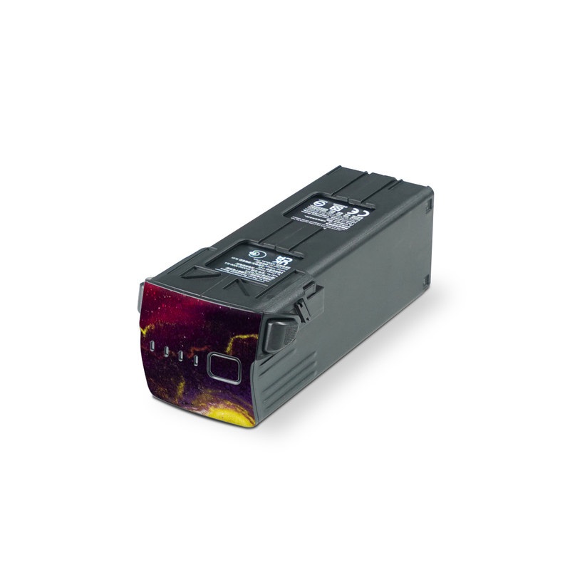 DJI Mavic 3 Battery Skin design of Red, Purple, Geological phenomenon, Pattern, Fractal art, Art, Fictional character, Graphics, with red, yellow, black colors