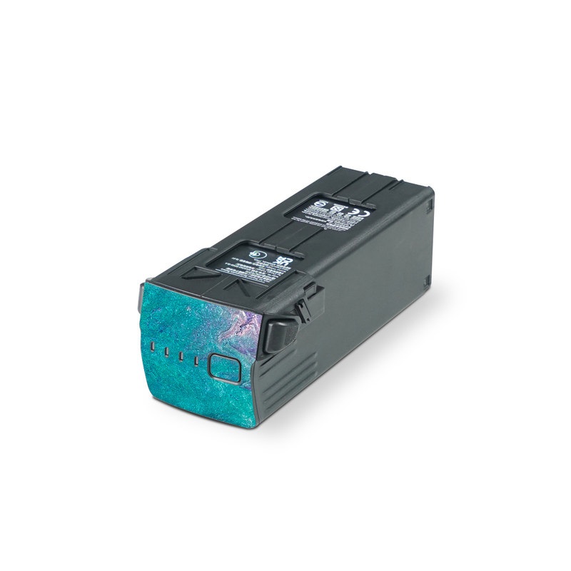DJI Mavic 3 Battery Skin design of Blue, Purple, Violet, Water, Turquoise, Aqua, Pink, Magenta, Teal, Electric blue, with blue, purple, black colors