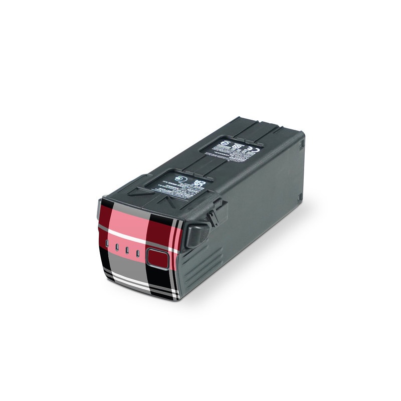 DJI Mavic 3 Battery Skin design of Plaid, Tartan, Pattern, Red, Textile, Design, Line, Pink, Magenta, Square, with black, gray, pink, red, white colors