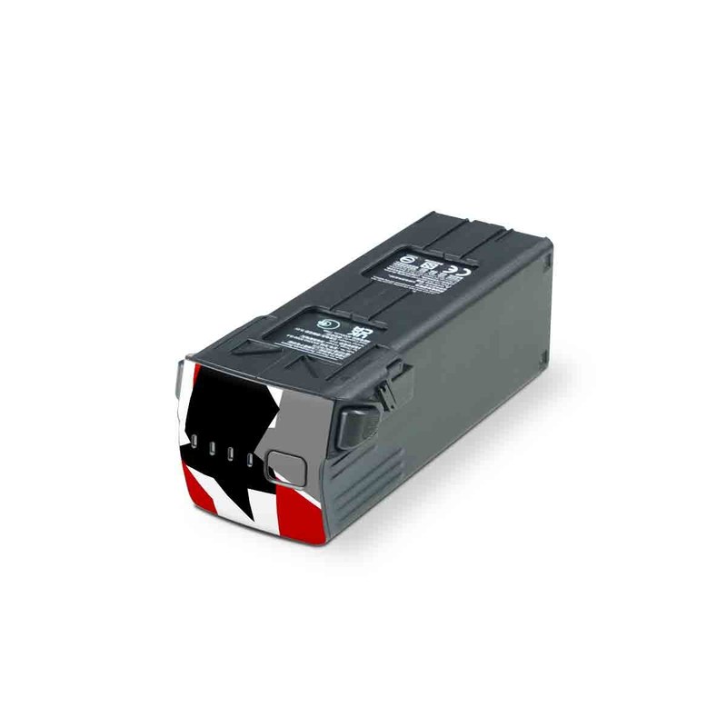 DJI Mavic 3 Battery Skin design of Red, Pattern, Font, Design, Textile, Carmine, Illustration, Flag, Crowd, with red, white, black, gray colors