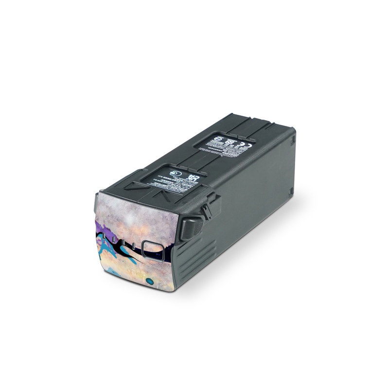 DJI Mavic 3 Battery Skin design of Graphic design, Psychedelic art, Art, Illustration, Purple, Visual arts, Graffiti, Street art, Design, Painting, with gray, black, blue, green, purple colors