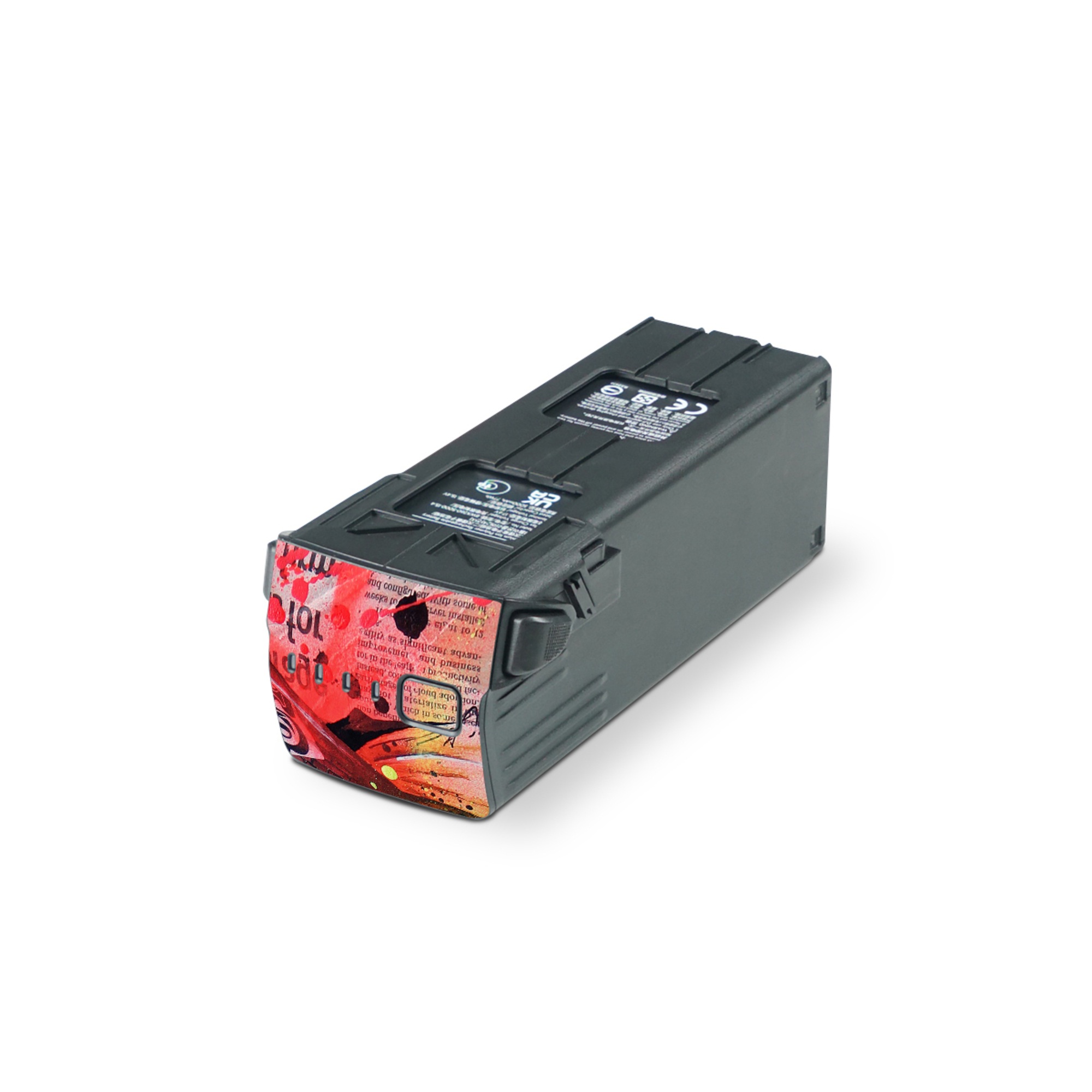 DJI Mavic 3 Battery Skin design of Street art, Text, Graphic design, Font, Illustration, Art, Graffiti, Skull, Poster, Advertising, with gray, black, red, green, blue colors