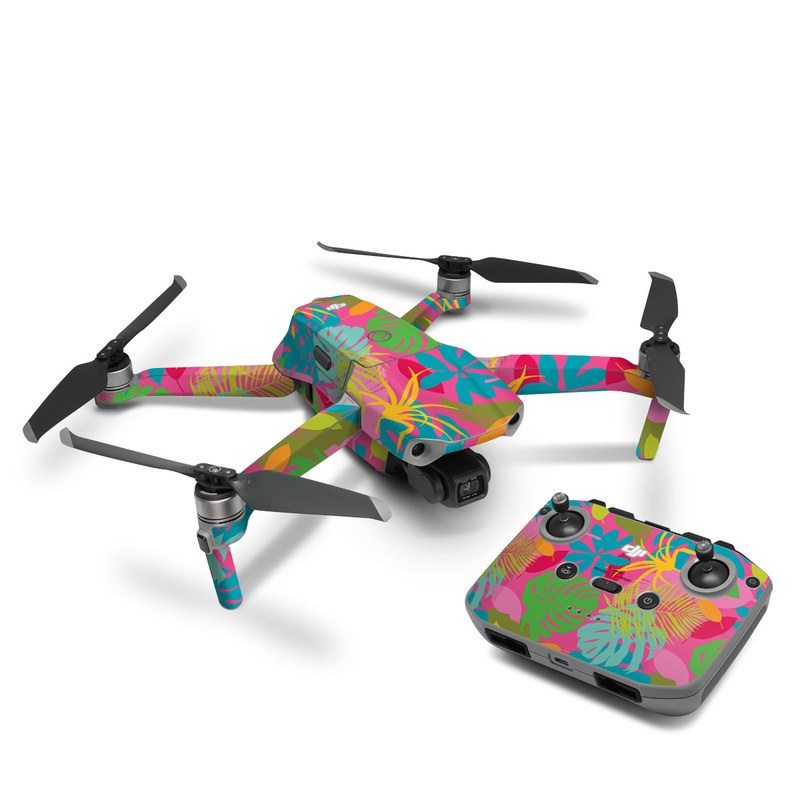 DJI Mavic Air 2 Skin design of Organism, Pink, Rectangle, Magenta, Aqua, Art, Symmetry, Pattern, Painting, Electric blue, with pink, green, blue, yellow, orange, red colors