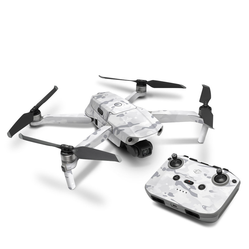 DJI Mavic Air 2 Skin design of Vertebrate, Mammal, Grey, Pattern, Monochrome, Art, Monochrome photography, Rock, Font, Winter, with white, gray colors