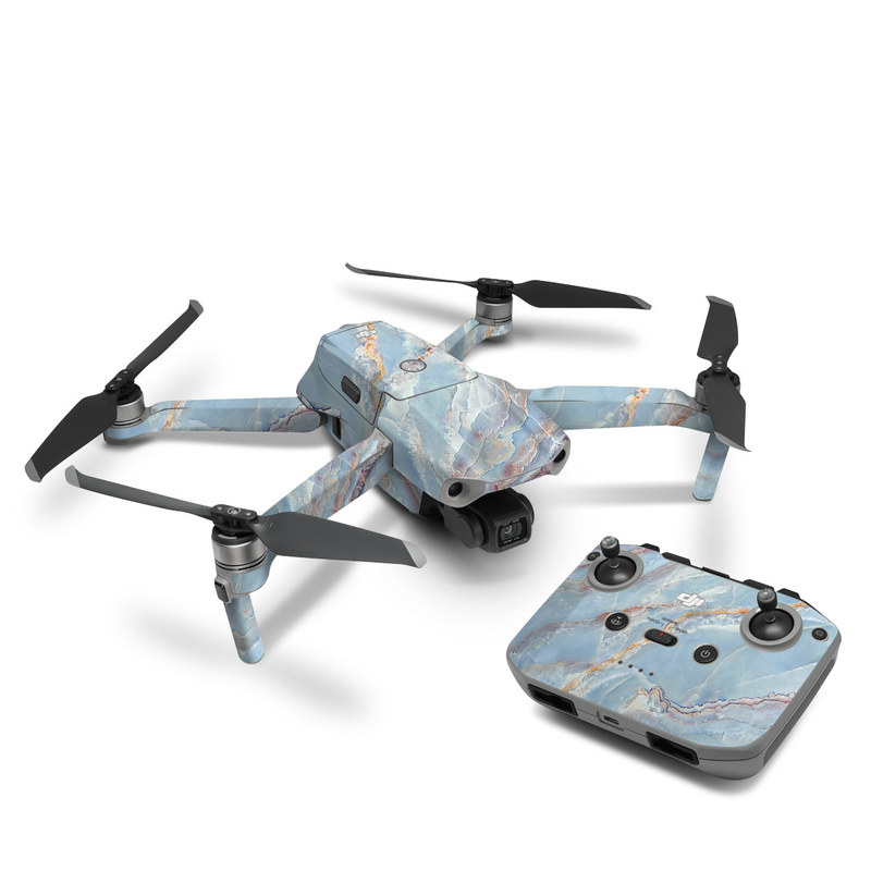 DJI Mavic Air 2 Skin design of Blue, Azure, Aqua, Onyx, with blue, red, orange, white colors