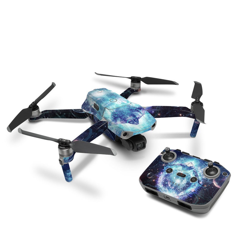 DJI Mavic Air 2 Skin design of Outer space, Astronomical object, Universe, Space, Sky, Atmosphere, Fractal art, Nebula, Science, Star, with blue, black, red, yellow, white colors