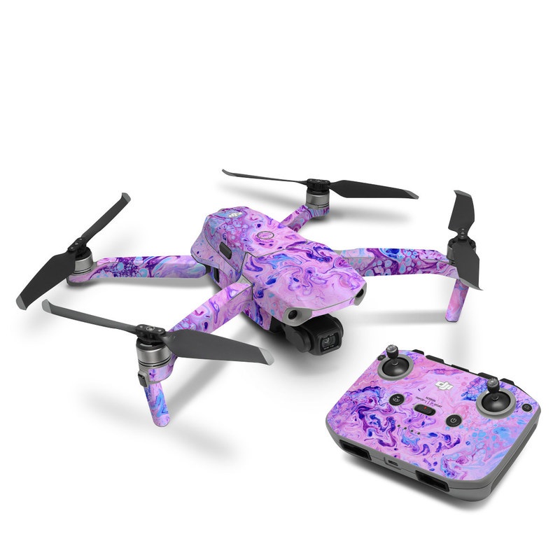 DJI Mavic Air 2 Skin design of Purple, Violet, Lilac, Art, Pattern, Modern art, Painting, Visual arts, Acrylic paint, Magenta, with pink, purple, blue colors