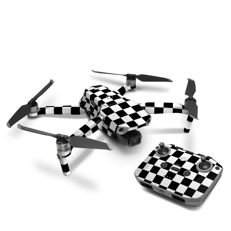 DJI Mavic Air 2 Skin design of Black, Photograph, Games, Pattern, Indoor games and sports, Black-and-white, Line, Design, Recreation, Square, with black, white colors