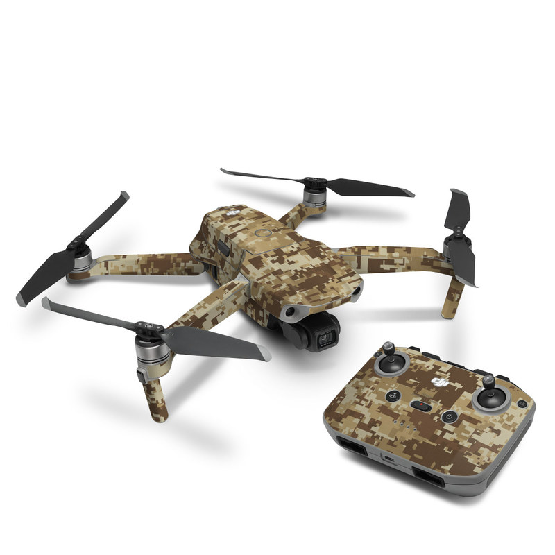 DJI Mavic Air 2 Skin design of Military camouflage, Brown, Pattern, Camouflage, Wall, Beige, Design, Textile, Uniform, Flooring, with brown colors