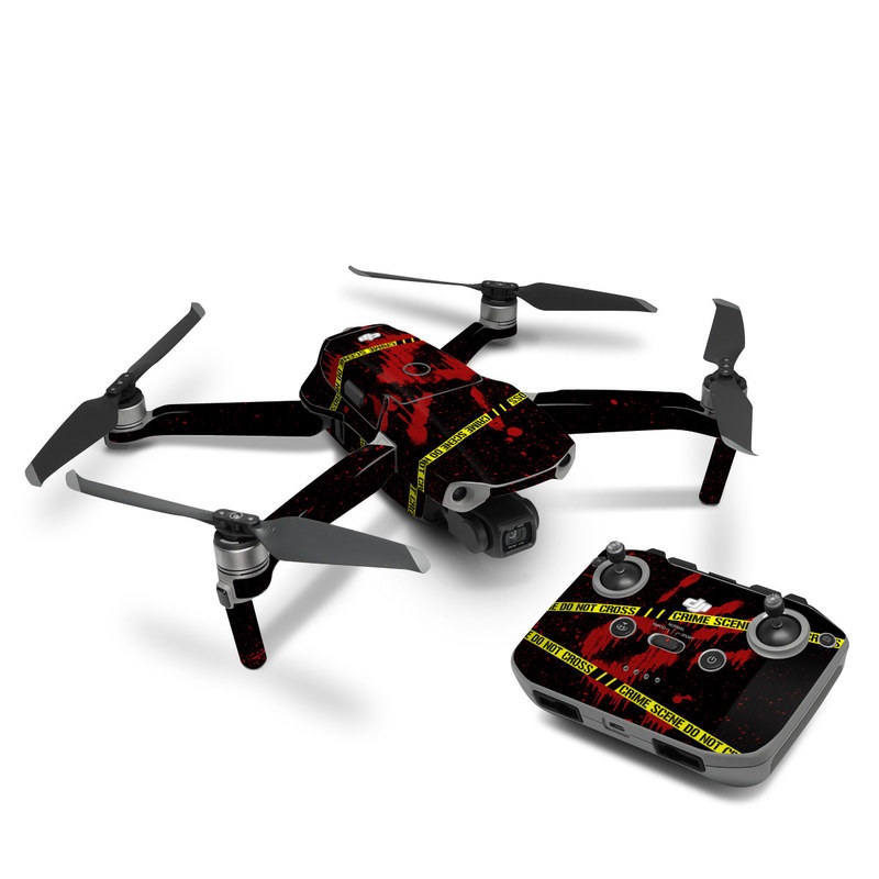 DJI Mavic Air 2 Skin design of Red, Black, Font, Text, Logo, Graphics, Graphic design, Room, Carmine, Fictional character, with black, red, green colors