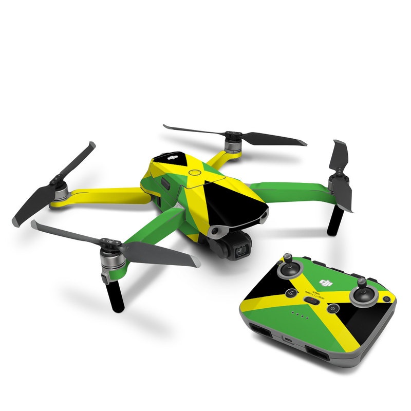 DJI Mavic Air 2 Skin design of Green, Flag, Yellow, Macro photography, Graphics, Graphic design, with black, green, yellow colors