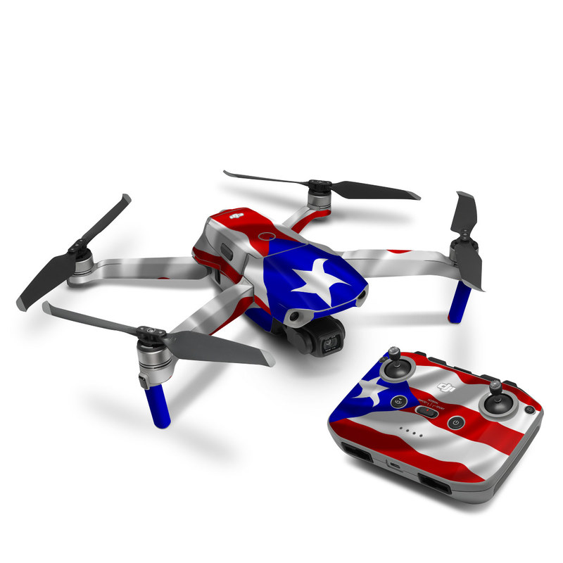 DJI Mavic Air 2 Skin design of Flag, Flag of the united states, Flag Day (USA), Veterans day, Independence day, with red, blue, white colors
