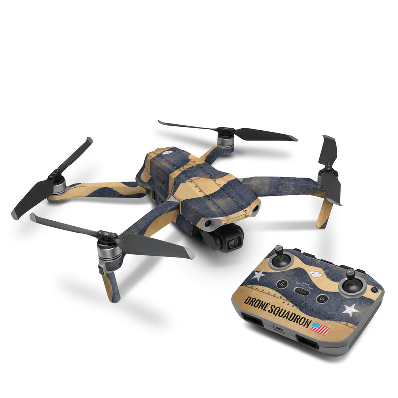 DJI Mavic Air 2 Skin design of Art, Painting, Pattern, Font, Landscape, Dune, Illustration, Aeolian landform, Sand, Visual arts, with blue, brown colors