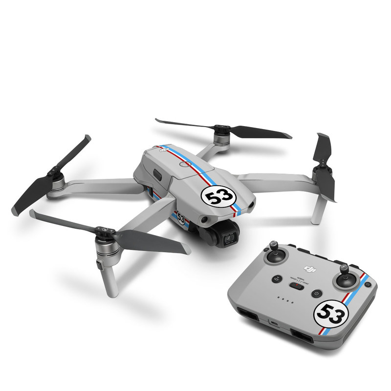 DJI Mavic Air 2 Skin design of Line, Sign, Games, with gray, blue, red, white, black colors