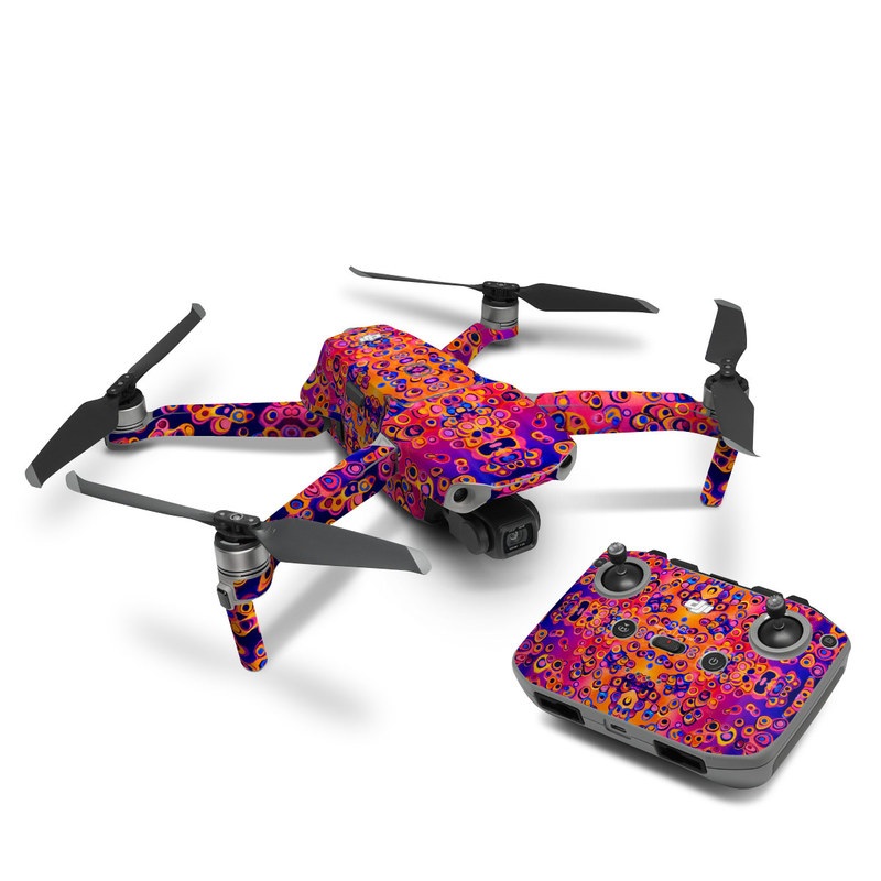 DJI Mavic Air 2 Skin design of Pattern, Psychedelic art, Symmetry, with orange, purple, blue, pink colors