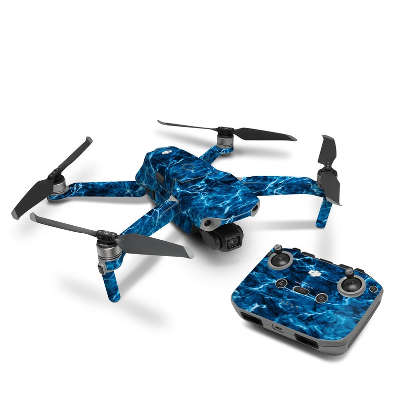 DJI Mavic Air 2 Skin design of Blue, Water, Aqua, Turquoise, Azure, Electric blue, Sky, Pattern, Sea, Ocean, with blue, black colors