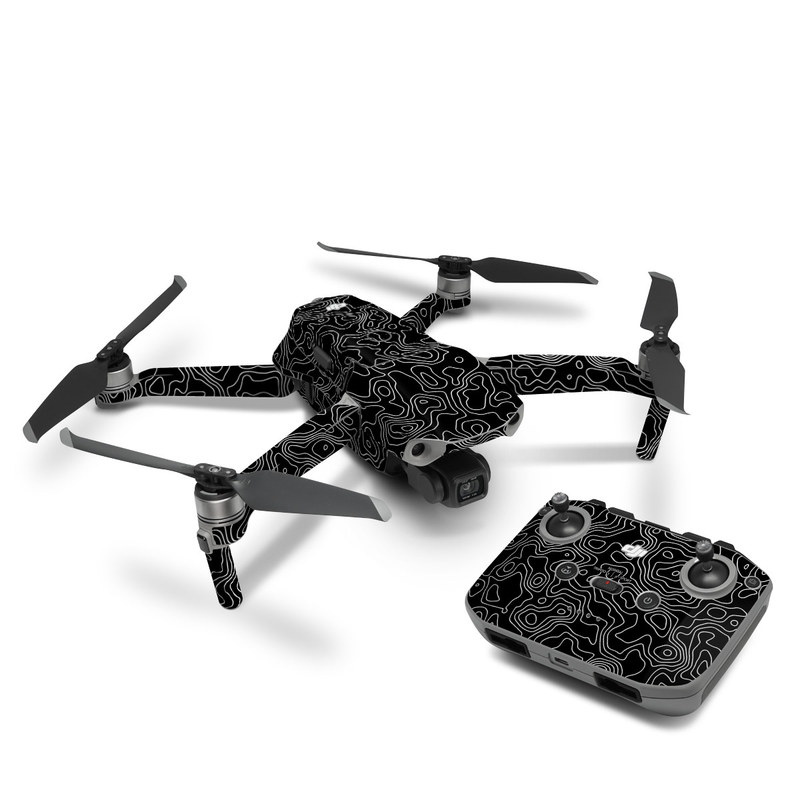 DJI Mavic Air 2 Skin design of Art, Motif, Pattern, Symmetry, Monochrome, Circle, Font, Visual arts, Illustration, Monochrome photography, with black, gray colors