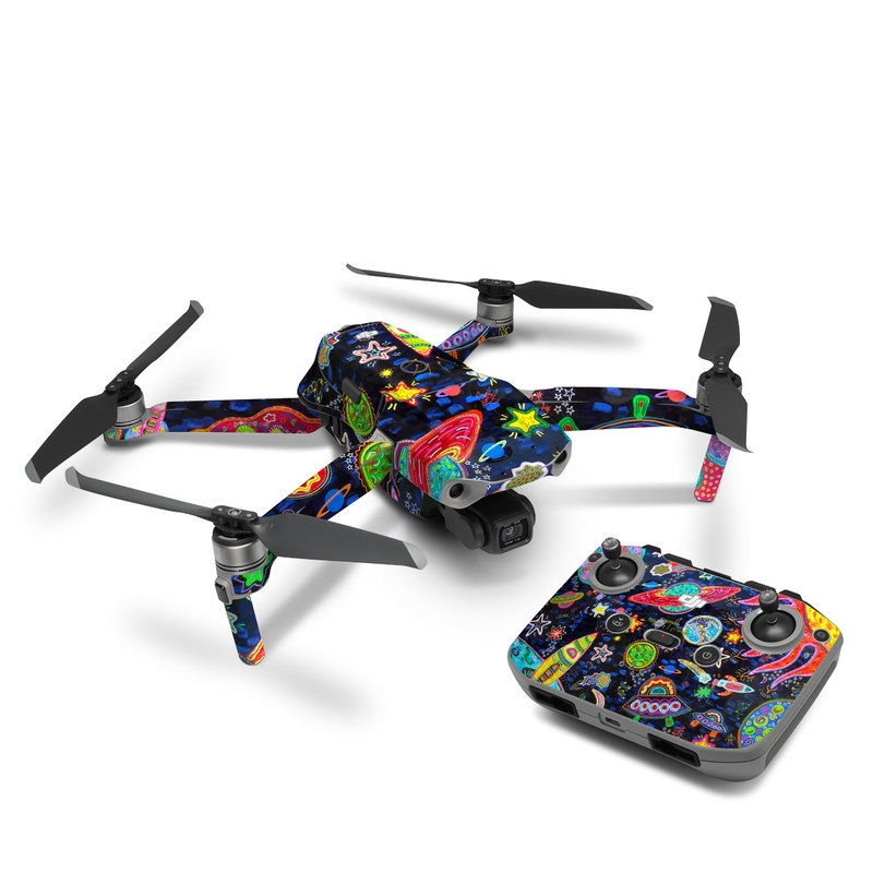 DJI Mavic Air 2 Skin design of Pattern, Psychedelic art, Visual arts, Paisley, Design, Motif, Art, Textile, with black, gray, blue, red colors