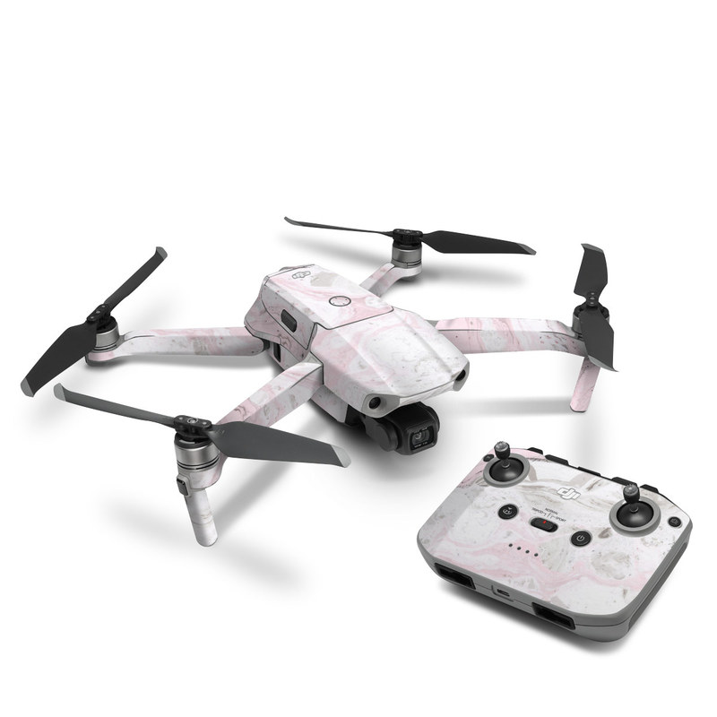 DJI Mavic Air 2 Skin design of White, Pink, Pattern, Illustration, with pink, gray, white colors