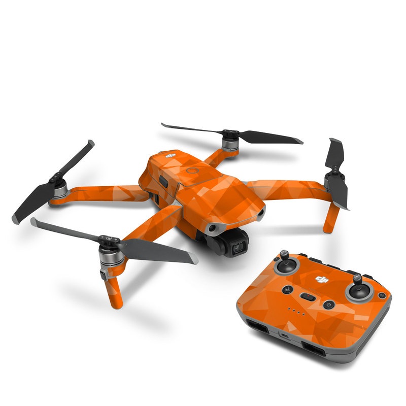 DJI Mavic Air 2 Skin design of Orange, Pattern, Peach, Line, Design, Triangle, with orange colors