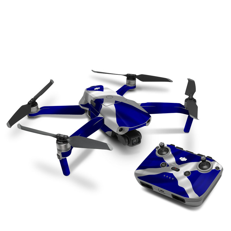 DJI Mavic Air 2 Skin design of Flag, Blue, Cobalt blue, Electric blue, Gesture, Flag of the united states, with blue, gray, black, white colors