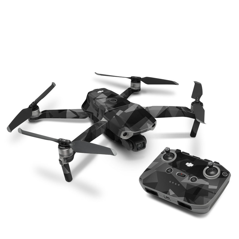 DJI Mavic Air 2 Skin design of Black, Pattern, Triangle, Black-and-white, Monochrome, Grey, Design, Line, Architecture, Monochrome photography, with black, gray colors