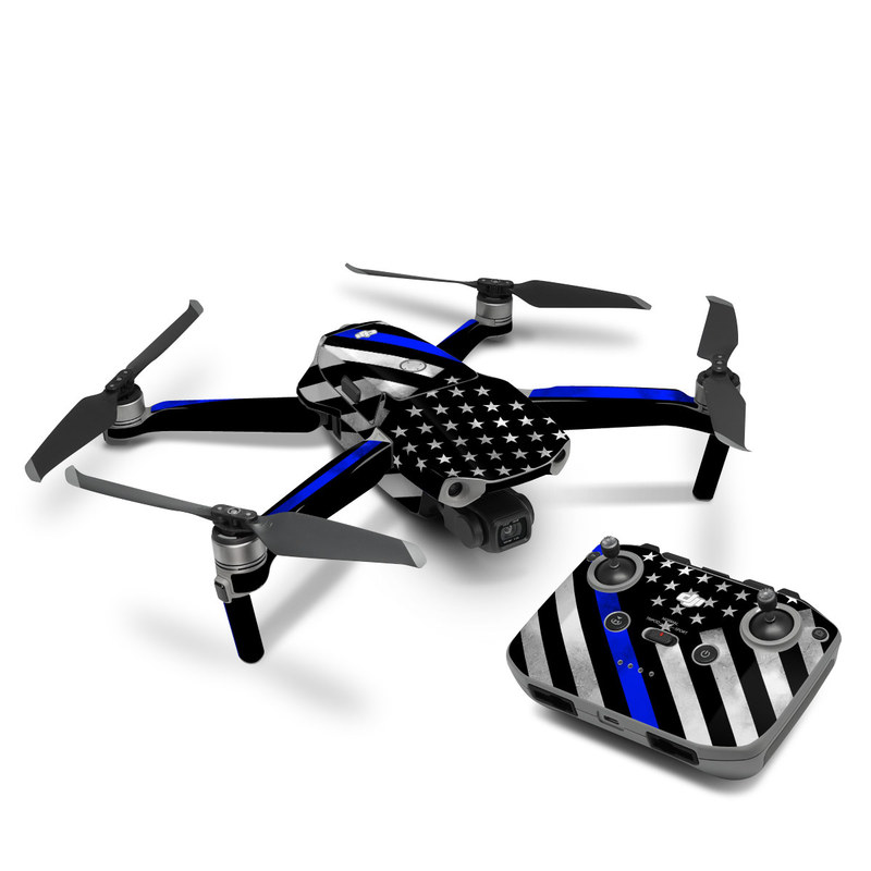 DJI Mavic Air 2 Skin design of Flag of the united states, Flag, Cobalt blue, Pattern, Line, Black-and-white, Design, Monochrome, Electric blue, Parallel, with black, white, gray, blue colors